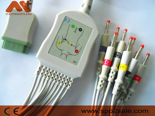 GE Marquette Cáp EKG 10 đầu tương thích cho Cath-Lab, Dash, Eagle, Mac Lab, Mô-đun PDM, SOLAR