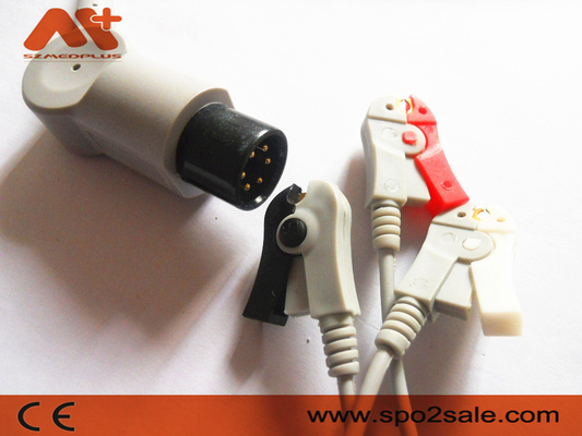 Cáp điện tâm đồ Szmedplus AAMI và dây dẫn 6 chân 3 dây dẫn Ecg cáp TPU AHA Clip