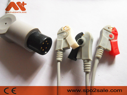 Cáp điện tâm đồ Szmedplus AAMI và dây dẫn 6 chân 3 dây dẫn Ecg cáp TPU AHA Clip