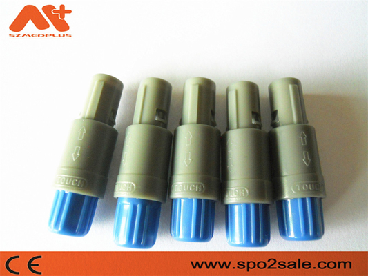 (S21M07-P05MJG0-527S) Đầu nối nhựa khía rãnh đơn 5 chân kéo 1P, Vỏ Xám, Bao Xanh, dùng cho cáp 5,0 mm