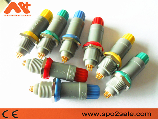 1P kéo đẩy 6Pin Plug nhựa Xám Shell Xám tay áo cho 5.00mm cáp thiết bị y tế kết nối