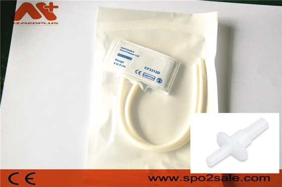CE Vòng bít NIBP dùng một lần 2422 Vòng bít huyết áp cho trẻ sơ sinh Ống kép 4-8 Cm
