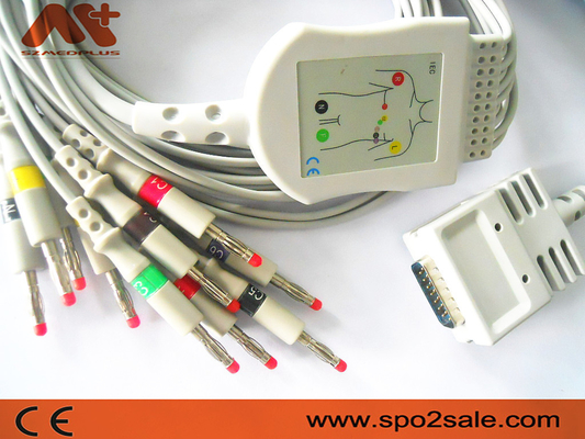 Cáp điện tâm đồ 1,2M 10 dây dẫn 012-0700-00 Ecg dây dẫn cho E350 E350I E550 E560 EK10