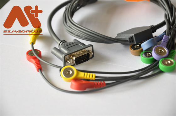 Máy ghi âm CE Holter DMS 300-3A Cáp điện tâm đồ AHA 10 Đầu cắm chốt