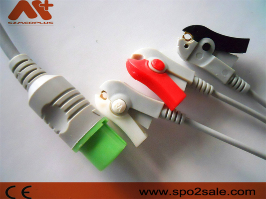 Cáp điện tâm đồ kết nối trực tiếp 3 đầu kẹp tương thích Fukuda Denshi cho Dynascope DS-5100, DS-5100E, DS-5300W, DS-5400, DS-7001