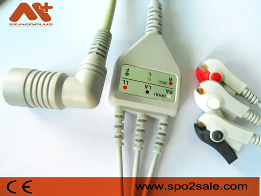 Omron> Colin BP-88, BP-306 Cáp điện tâm đồ kết nối trực tiếp kẹp 3 đầu tương thích