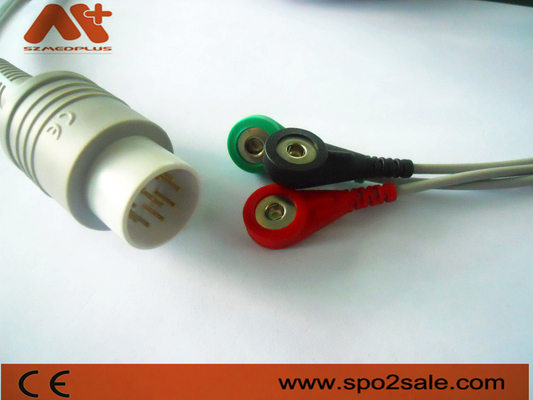 Cáp điện tâm đồ 11 chân Nihon Kohden 3 dây dẫn CB-72353P cho TEC Sery