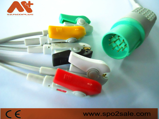 Cáp máy 11Pin Ecg Nihon Kohden 5 Chì kẹp Dây điện tâm đồ